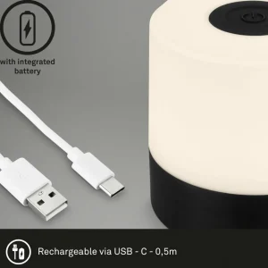 Briloner Lampe à poser LED rechargeable Smal, noir, 2.700K, intensité variable^ Lampes Décoratives