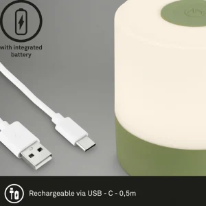 Briloner Lampe à poser LED rechargeable Smal, vert, 2.700K, intensité variable^ Lampes Décoratives