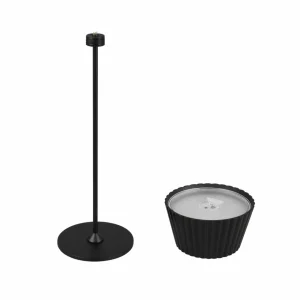 Reality Leuchten Lampe à poser LED rechargeable Suarez, noir, hauteur 39 cm, métal^ Lampes Décoratives