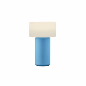 HELL Lampe à poser LED rechargeable Tiny-B, bleu pastel, hauteur 13 cm, IP54^ Lampes Décoratives