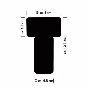 HELL Lampe à poser LED rechargeable Tiny-B, noir, hauteur 13 cm, IP54, USB^ Lampes Décoratives