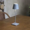 FARO BARCELONA Lampe à poser LED Toc chargeur USB, IP54, grise^ Lampes Décoratives