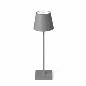 FARO BARCELONA Lampe à poser LED Toc chargeur USB, IP54, grise^ Lampes Décoratives