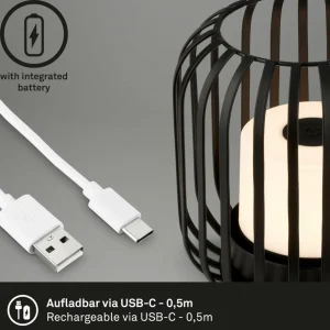 Briloner Lampe batterie LED 7279 IP44 panier métal noir^ Lampes Décoratives