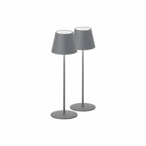 FH Lighting Lampe batterie LED Cosenza x2 gris sable H 38 cm^ Lampes Décoratives