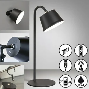 FH Lighting Lampe batterie LED Voet, dimmable noir sable^ Lampes Décoratives