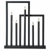 STAR TRADING Lampe déco fenêtre bois Frame 5 lampes, gris foncé^ Lumière De Noël