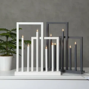 STAR TRADING Lampe déco fenêtre bois Frame 5 lampes, gris foncé^ Lumière De Noël