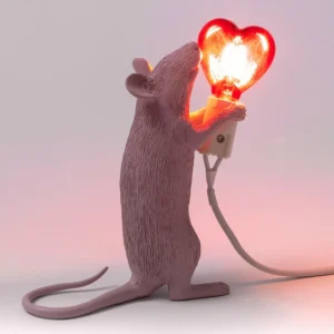 SELETTI Lampe déco LED Mouse Lamp USB Valentine blanche^ Lampes Décoratives