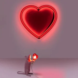 SELETTI Lampe déco LED Mouse Lamp USB Valentine blanche^ Lampes Décoratives
