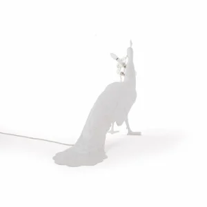 SELETTI Lampe déco LED Peacock Lamp blanche, cristal verre^ Lampes Décoratives