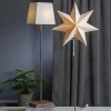 STAR TRADING Lampe déco Moa, combi étoile+abat-jour, pied chêne^ Lumière De Noël