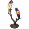 Clayre&Eef Lampe décorative 6017, deux perroquets, Tiffany^ Lampes Décoratives
