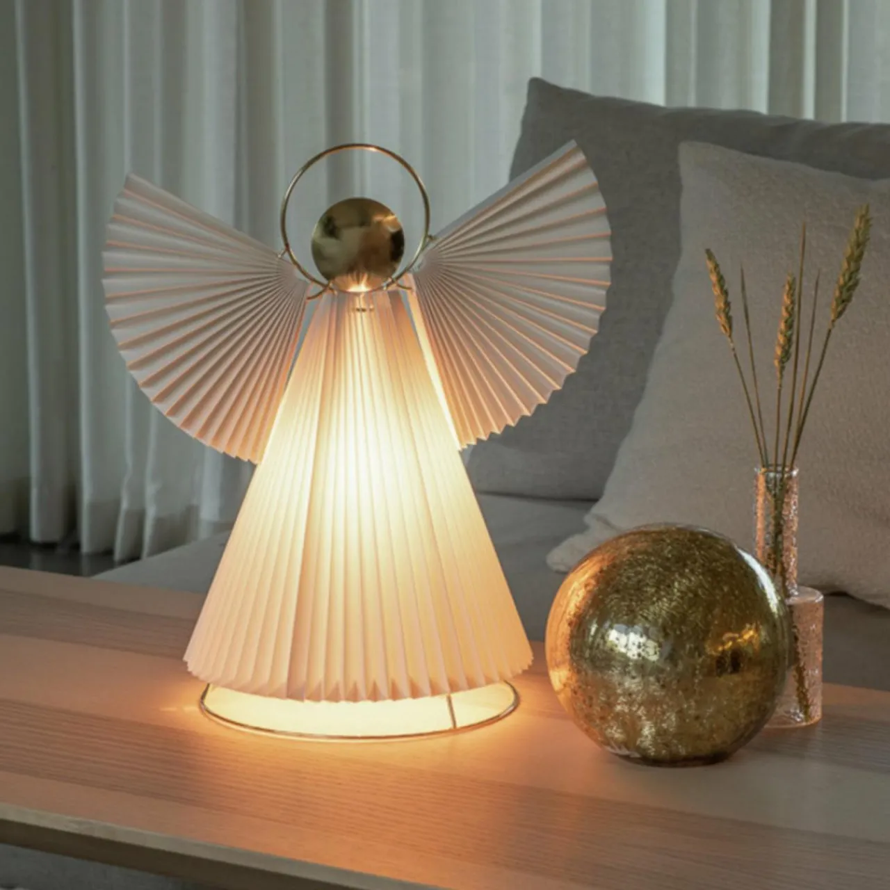 Konstsmide Christmas Lampe décorative ange en papier E14 blanc/laiton 36cm^ Lumière De Noël