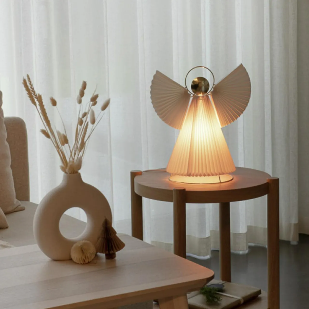 Konstsmide Christmas Lampe décorative ange en papier E14 blanc/laiton 36cm^ Lumière De Noël