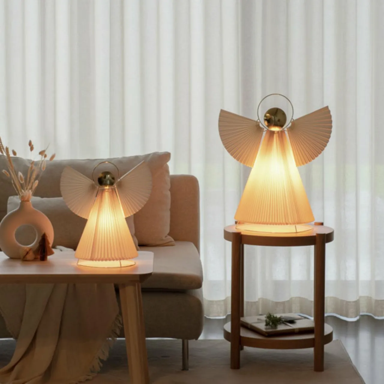 Konstsmide Christmas Lampe décorative ange en papier E14 blanc/laiton 36cm^ Lumière De Noël