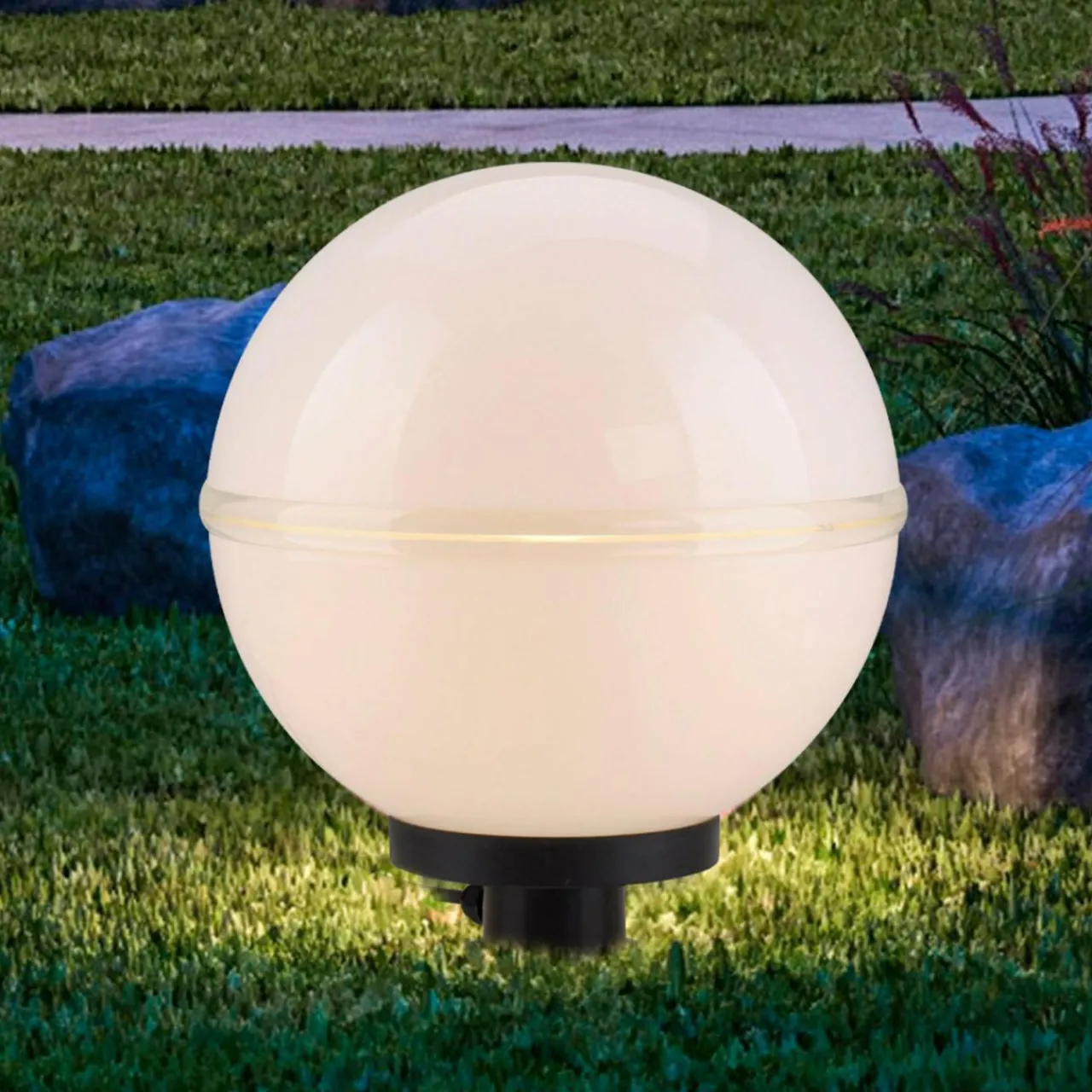 JUST LIGHT. Lampe décorative d'extérieur Hemis, piquet de terre, lot de 2 Ø 20cm^ Projecteurs D'Extérieur