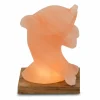 Wagner Life Lampe de sel LED dauphin avec socle, ambre^ Lampes Décoratives