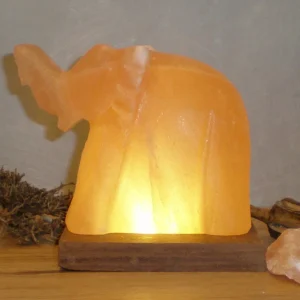 Wagner Life Lampe de sel LED éléphant avec socle, ambre^ Lampes Décoratives
