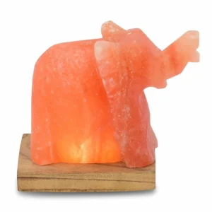 Wagner Life Lampe de sel LED éléphant avec socle, ambre^ Lampes Décoratives