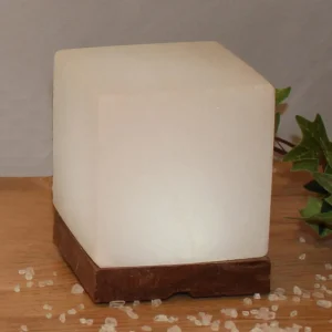 Wagner Life Lampe de sel White Line Kubus avec socle, USB^ Lampes Décoratives