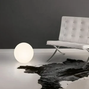 Linea Light Lampe de sol LED Oh !, Ø 28 cm, E27, polycarbonate, blanc^ Potelets Extérieurs