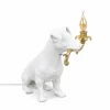 SELETTI Lampe de table déco LED Rio, chien en blanc^ Lampes Décoratives