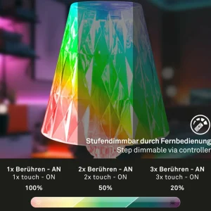 Briloner Lampe de table LED 7464010 RVB avec télécommande^ Lampes Décoratives