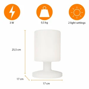 Smartwares Lampe de table LED Ben pour l'intérieur et l'extérieur, batterie^ Lampes Décoratives