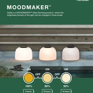 Nordlux Lampe de table LED Kettle Tripod métal, abat-jour 36cm^ Lampes Décoratives
