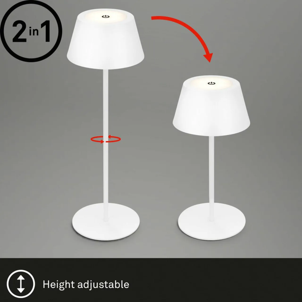 Briloner Lampe de table LED Kiki avec lampe à poser LED rechargeable RGBW, blanc^ Lampes Décoratives