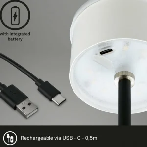 Briloner Lampe de table LED Kiki avec lampe à poser rechargeable RGBW, noir^ Lampes Décoratives