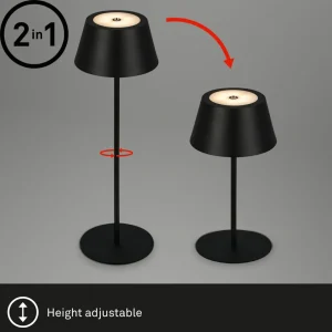 Briloner Lampe de table LED Kiki avec lampe à poser rechargeable RGBW, noir^ Lampes Décoratives