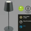 Briloner Lampe de table LED rechargeable 7508015, anthracite 2.700 K IP44 Touchdim^ Lampes Décoratives