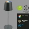 Briloner Lampe de table LED rechargeable 7507015, anthracite RGBW IP44 Touchdimmer^ Lampes Décoratives