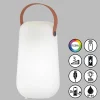 FH Lighting Lampe de table LED rechargeable Collgar, blanc, hauteur 26 cm^ Lampes Décoratives