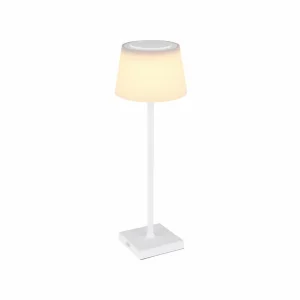 Globo Lampe de table LED rechargeable Grégoire, blanc mat, hauteur 38 cm, CCT^ Lampes Décoratives