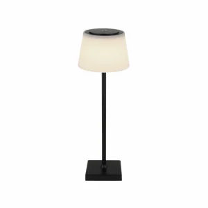 Globo Lampe de table LED rechargeable Grégoire, noir mat, hauteur 38 cm, CCT^ Lampes Décoratives