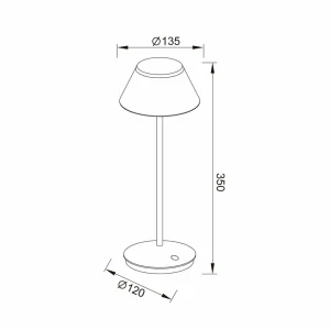 Mantra Iluminación Lampe de table LED rechargeable K5, noir, aluminium, IP54, intensité^ Lampes Décoratives