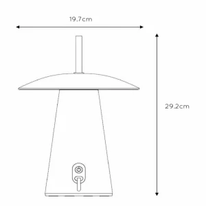 Lucide Lampe de table LED rechargeable La Donna, anthracite, aluminium, intensité^ Lampes Décoratives