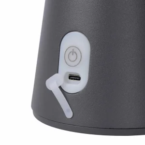 Lucide Lampe de table LED rechargeable La Donna, anthracite, aluminium, intensité^ Lampes Décoratives