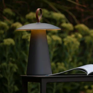 Lucide Lampe de table LED rechargeable La Donna, anthracite, aluminium, intensité^ Lampes Décoratives