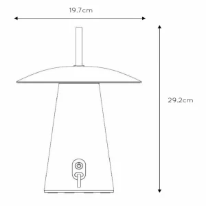 Lucide Lampe de table LED rechargeable La Donna, blanc, aluminium, intensité^ Lampes Décoratives