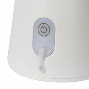 Lucide Lampe de table LED rechargeable La Donna, blanc, aluminium, intensité^ Lampes Décoratives