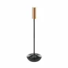 Sigor Lampe de table LED rechargeable Nucandle, noir/cuivre, IP54, intensité variable^ Lampes Décoratives