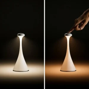 Sigor Lampe de table LED rechargeable Nudrop mini, vert sauge, IP54, intensité^ Lampes Décoratives