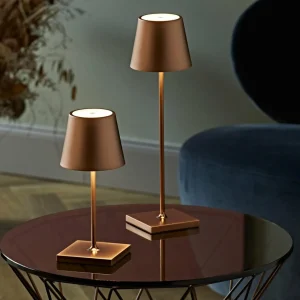Sigor Lampe de table LED rechargeable Nuindie, bronze, Easy Connect, IP54^ Lampes Décoratives