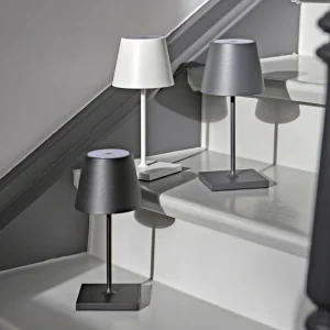 Sigor Lampe de table LED rechargeable Nuindie mini, USB, graphite, IP54, intensité^ Lampes Décoratives