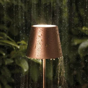 Sigor Lampe de table LED rechargeable Nuindie mini, USB-C, bronze, IP54, variateur^ Lampes Décoratives