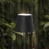 Sigor Lampe de table LED rechargeable Nuindie mini, USB-C, noir, IP54, variateur^ Lampes Décoratives